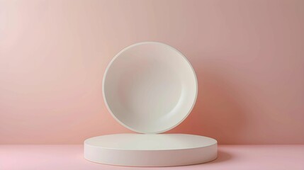 podium for product presentation in the style of an open shell medium