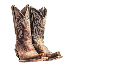 A pair cowboy boots on transparent background