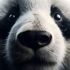 Close-Up of a Panda's Face Looking Directly at the Camera