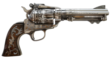 The big metal hunting gun on transparent background
