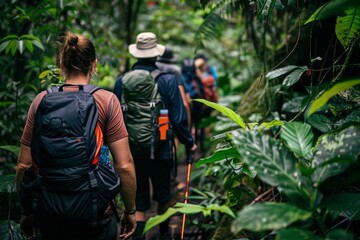 Hiking Through Lush Rainforest
