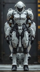 Cyber Mech Warrior With Powerful Mechanical Wings and Sleek Combat-Ready Armor in Cinematic Style