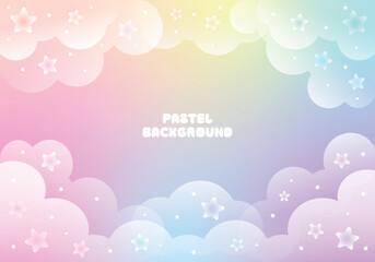 Wallpaper Background Gradation Meeting Announcement Light star sky Cute pastel