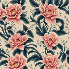 Seamless floral pattern background design 