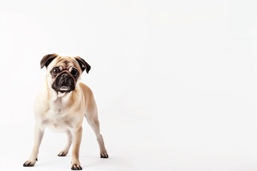 Obraz premium Dog on White Background with Space for Text