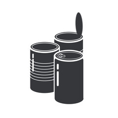 Isolated pictogram trash can, for metal, aluminum, soda can waste icon 