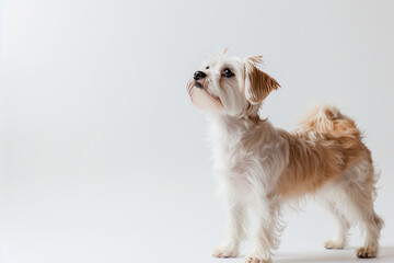 Dog on White Background with Space for Text