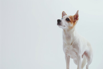 Dog on White Background with Space for Text