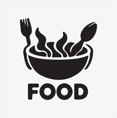 Food logo icon symbol vector Silhouette on a White Background