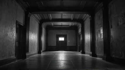 Dark and Empty Hallway.