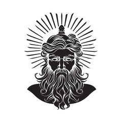 Helios God of sun Greek Mythology image Vector isolated on white background