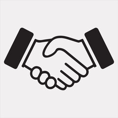Naklejka premium a minimalist handshake icon logo vector Silhouette art on a White Background