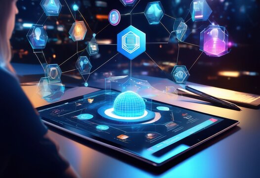 modern tablet showing online courses open learning technology concept, notebook, digital, education, laptop, internet, study, device, virtual, screen