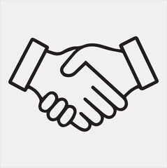 a minimalist handshake icon logo vector Silhouette art on a White Background