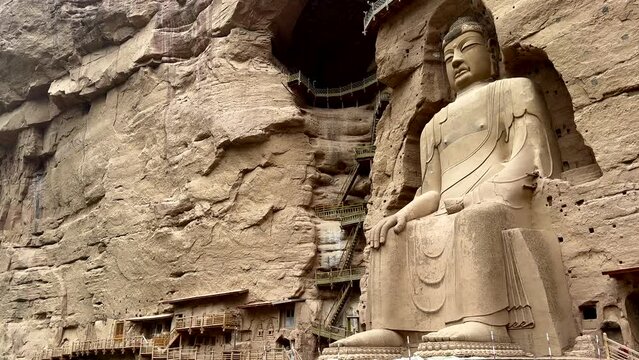 The Great Buddha Statue of Bingling Temple in Gansu Province
