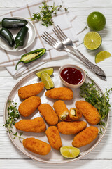 crispy baked cream cheese stuffed jalapeno poppers