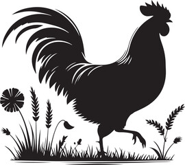 Hen Silhouette Vector Artwork