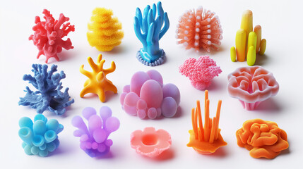 Cute Pastel Microorganisms: Atmospheric Modeling Materials 3d render style