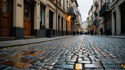 Obraz premium Cobblestone Street in Old Town.