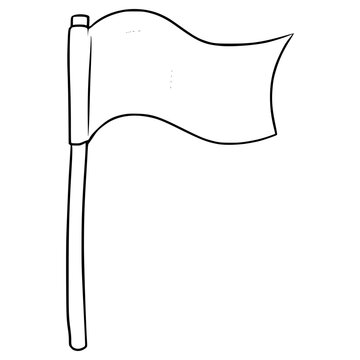 recommend clip art: mini waving flag illustration hand drawn outline vector