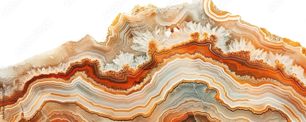 Poster abstract cross-section of agate gemstone with colorful layers