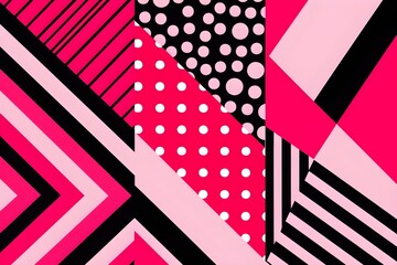 Obraz premium Pink geometric abstract pattern for pink day creative background wallpaper