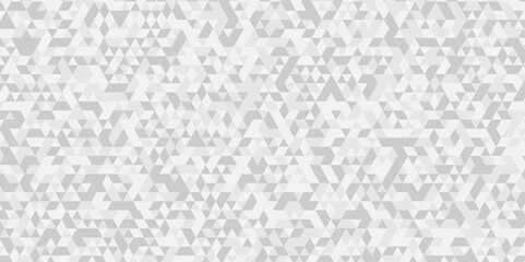 Vector geometric seamless technology gray and white triangle element light background. Abstract digital grid light pattern white Polygon Mosaic triangle Background, business and corporate background