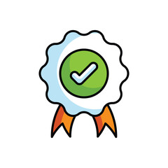 Badge icon design with white background stock illustration