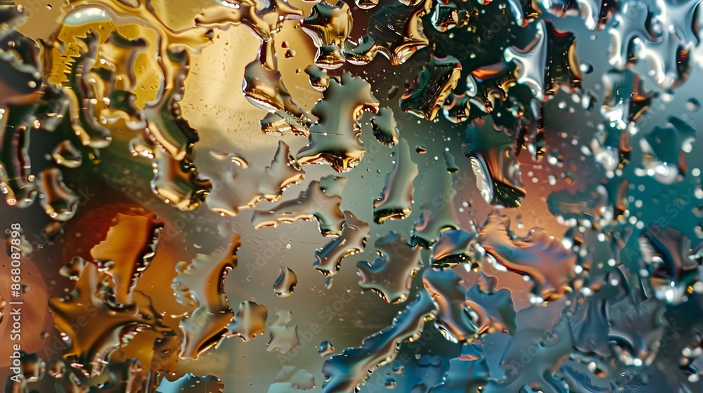 Poster mesmerizing liquid flow of vibrant iridescent colors and surreal patterns