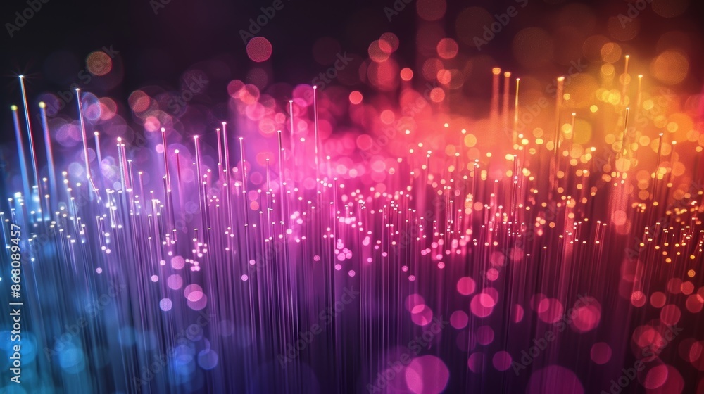 Poster abstract colorful lights and glowing lines create a vibrant and futuristic background.