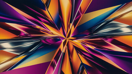 abstract artwork that explores depth through overlapping bold shapes and angles, creating a sense of dynamic movement and dimensionality