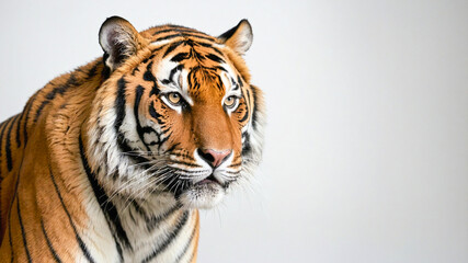 Naklejka premium tiger in the studio background white