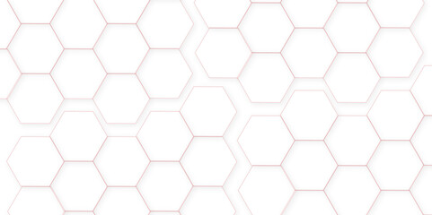 Modern hexagons White Hexagonal Background. Luxury honeycomb grid White Pattern.3d white hexagon grid tile structure mesh background.