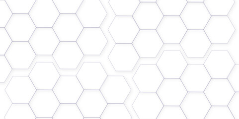 Modern hexagons White Hexagonal Background. Luxury honeycomb grid White Pattern.3d white hexagon grid tile structure mesh background.