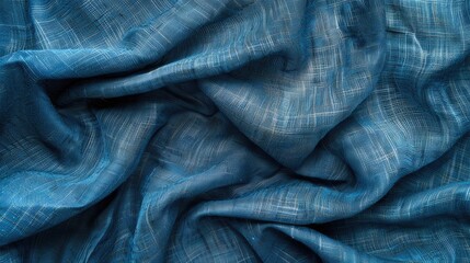 Blue background with linen fabric texture and text space