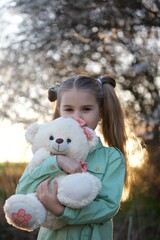 Girl, nine, summer, mirror, flowers, 