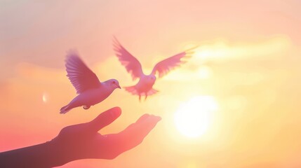 silhouette of a person holding hands in the sun