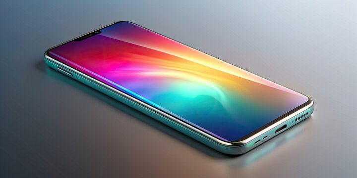 Realistic 3D rendered smartphone mockup isolated on transparent background, perfect for showcasing apps, websites, or designs, with sleek modern design and futuristic aesthetic.