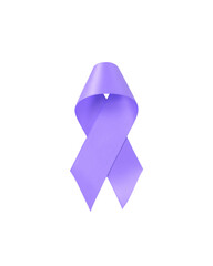 Lavender awareness ribbon isolated on white background