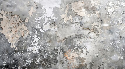 Obraz premium A weathered concrete wall with peeling paint. The surface is rough and textured.