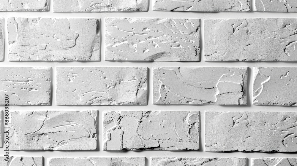 Poster a close-up of a white brick wall, showcasing its textured surface and simple design. ideal for backg