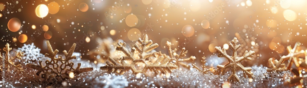 Aufkleber abstract background with golden bokeh and light.