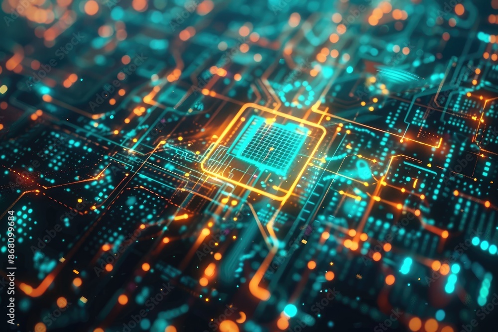 Poster cyber security job business technology internet and networking concept
