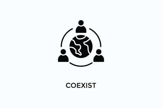 Coexist Vector Icon Or Logo Illustration