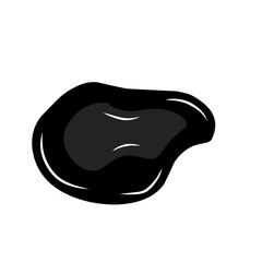 Spill of black oil puddle industry