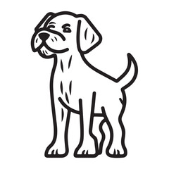 Tuck dog single Line Icon Vector Design outline.
