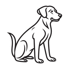 Tuck dog single Line Icon Vector Design outline.
