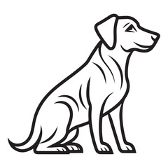 Tuck dog single Line Icon Vector Design outline.
