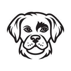Tuck dog single Line Icon Vector Design outline.
