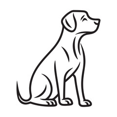 Tuck dog single Line Icon Vector Design outline.
